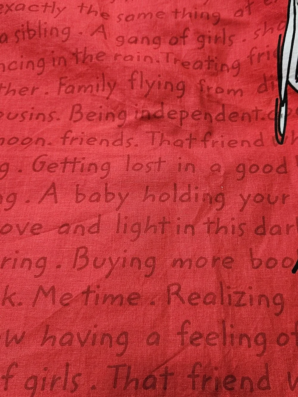 Lisa Swerling Happiness Is Red Romantic FULL Flat Sheet Cotton Portico NY Lazar